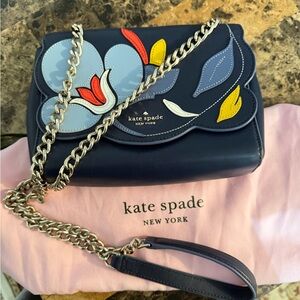 Kate Spade Navy Floral Chain Shoulder Bag